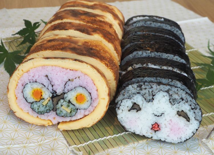 千葉県が誇る郷土料理で、献上米として知られた長狭米と、地元で採れた野菜や卵を使用。海苔巻きの「バラの花」「四海」、卵巻きの「ちょうちょ」「パンダ」が人気