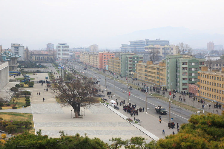 咸興市内の風景。北朝鮮でも冷麺の本場として名高い