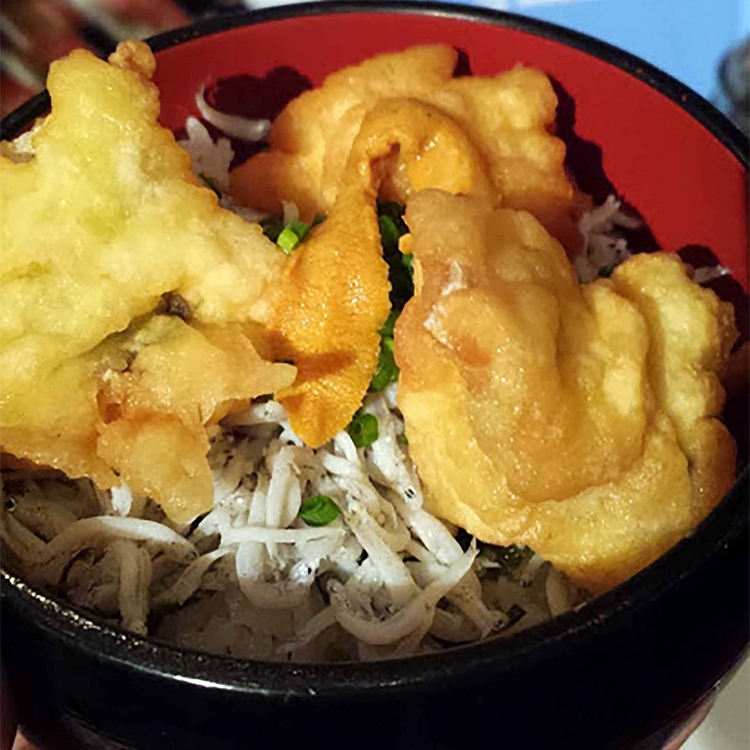 鹿児島県・志布志市の鱧の天ぷらが載った特製丼。暑い夏は昼から食べたい。