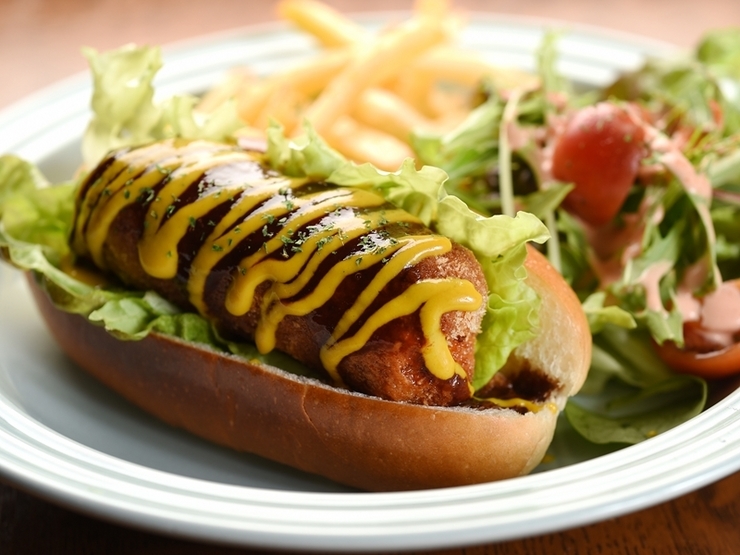 『地鶏メンチカツドッグセット』