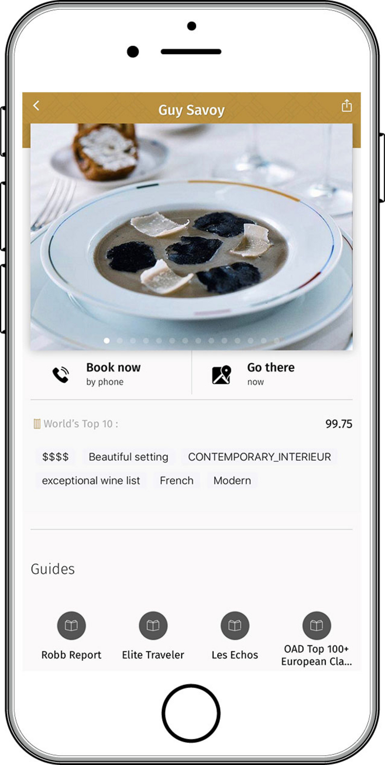 LA LISTEのアプリをダウンロードすると、現在の位置から、ランクインしたレストランが探し出せる