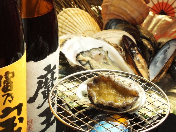 海鮮魚介と日本酒　旬彩和食くつろぎの活大鮑の踊り焼き