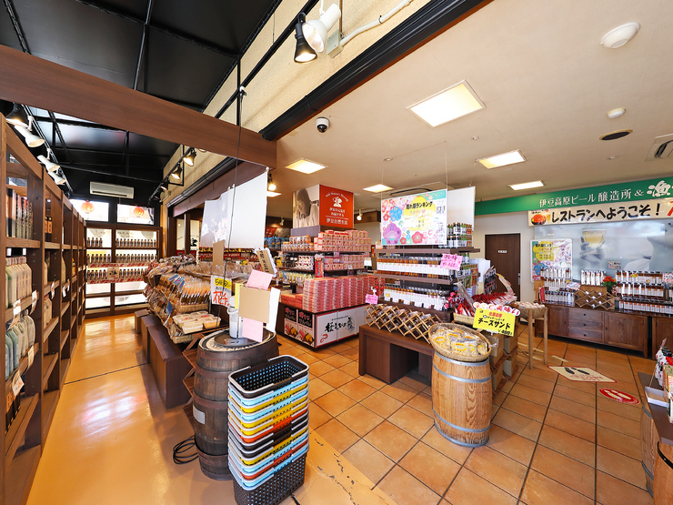 伊豆高原ビール本店の物販コーナー