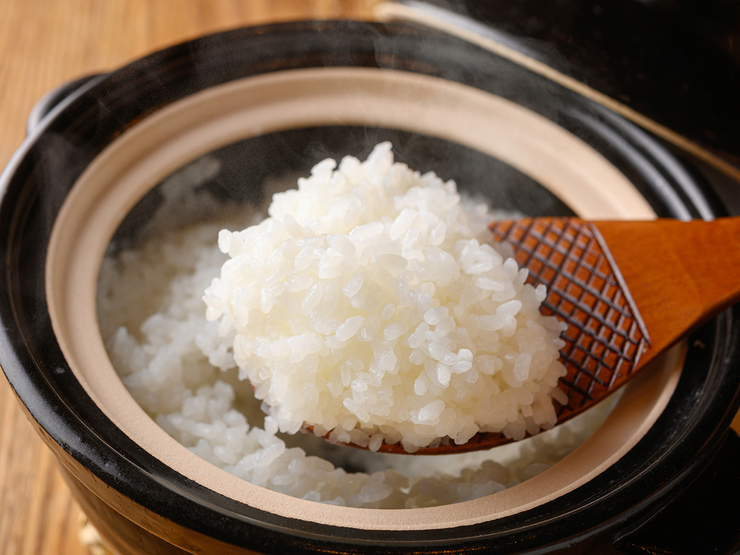 お米は月替わりで４～５種類を用意。米という馴染み深い素材を、いかにおいしく味わうかをテーマに組み立てられたおまかせのコース
