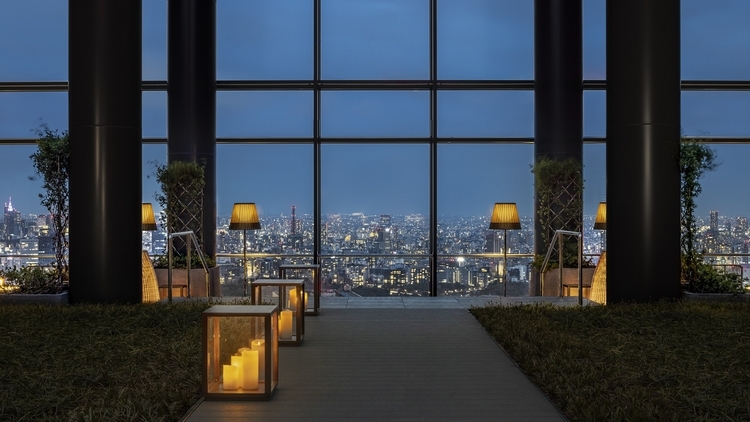 テラスから望める東京の夜景