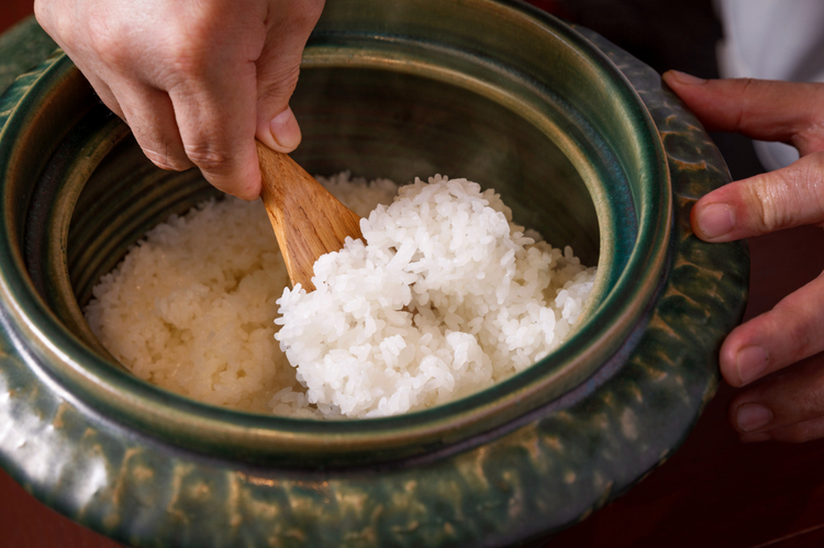 ご飯は、岡﨑さんが吟味した米“いのちの壱”。コシヒカリの突然変異種で、粒が大きく甘みがあり、粘りと弾力に富む