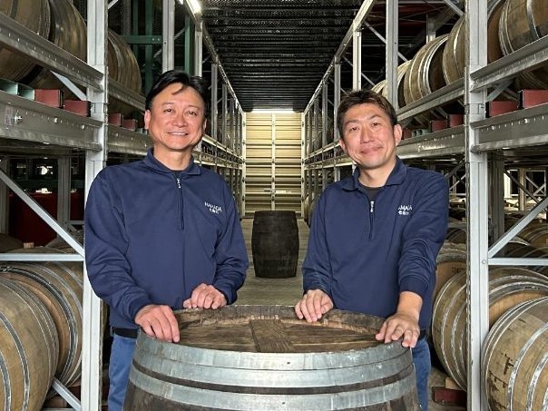 2日目も、「濵田酒造」ブレンド室長 大園栄作さん（左）と生産本部 副本部長 竹迫大地さん（右）のお二人にお世話になりました