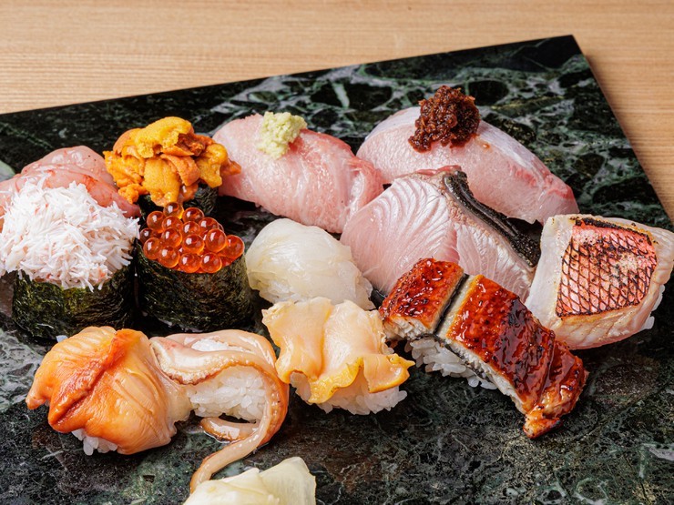 MINAMI sushi OSAKAの本日の寿司会席の一例