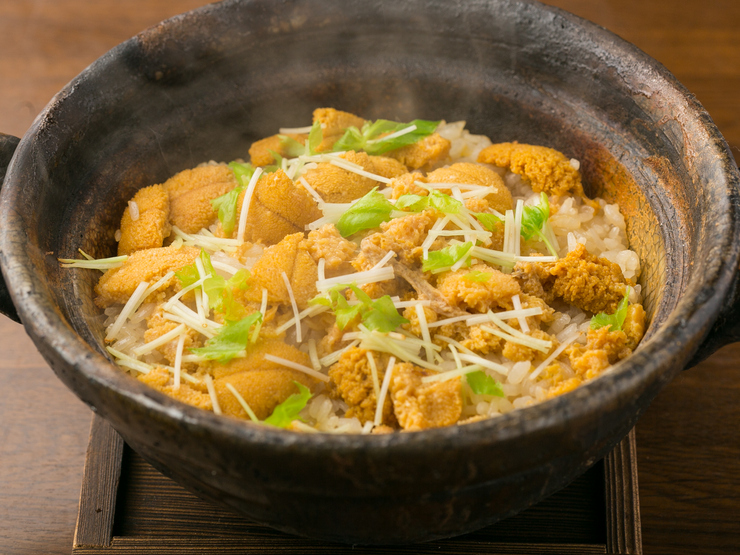 和の食いがらしのウニの炊き込み御飯