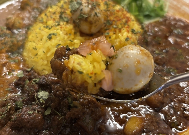 【スパイスカレー6時間】のうずらの卵