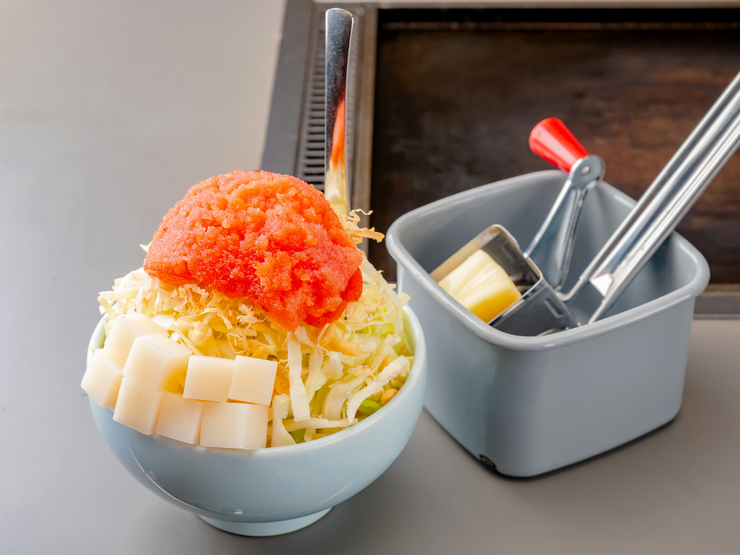 ココノススキノ【月島もんじゃ　くうや】の一番人気の『明太子もちもんじゃ』