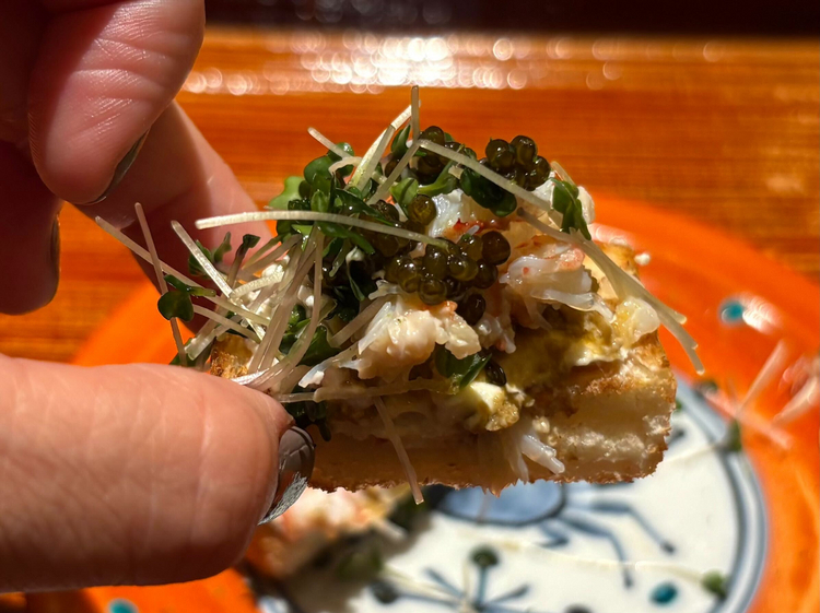 「毛蟹、キャビア」