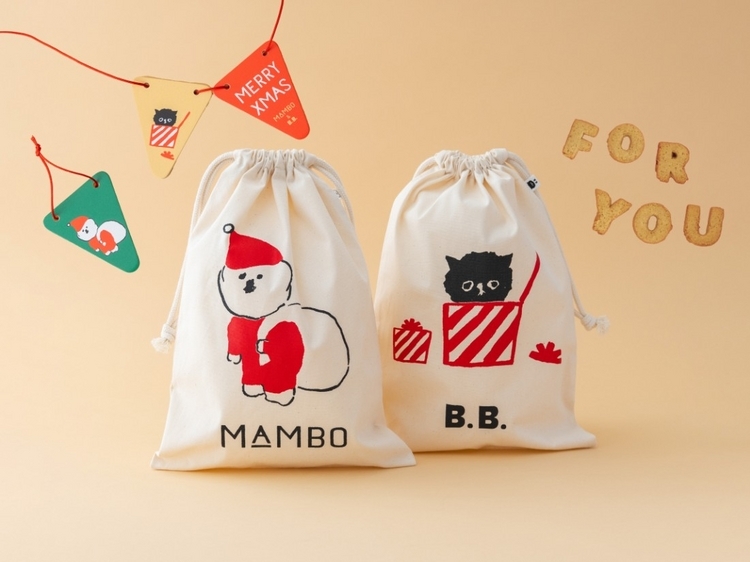 「MAMBO 巾着」 M / XMAS サンタ 1,650円