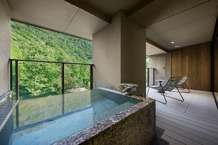 デラックスBtypeの客室露天風呂