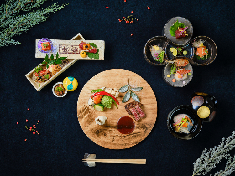 夕食のモダン懐石の一例