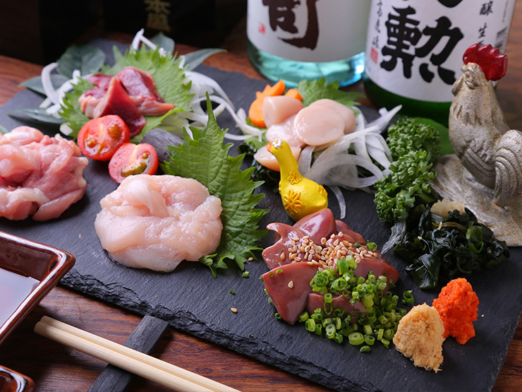 七谷地鶏料理　竹とりの料理