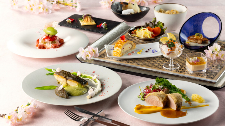 旬の国産食材とフレンチの技法が融合した、春限定のディナーコースが登場。桜や新緑をイメージし、春野菜の苦味や香りを最大限に引き出した美しい一皿一皿が、五感に春の息吹を届けます。お祝いに最適な特別コースから、季節のカクテルとのペアリングまで、用途に合わせた3種のプランをご用意。桜の装飾が施されたアートな空間で、心華やぐ美食のひとときが過ごせます。<br />
