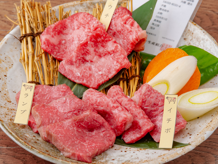 肉処　ぎんべこやの和牛3種盛り合わせ