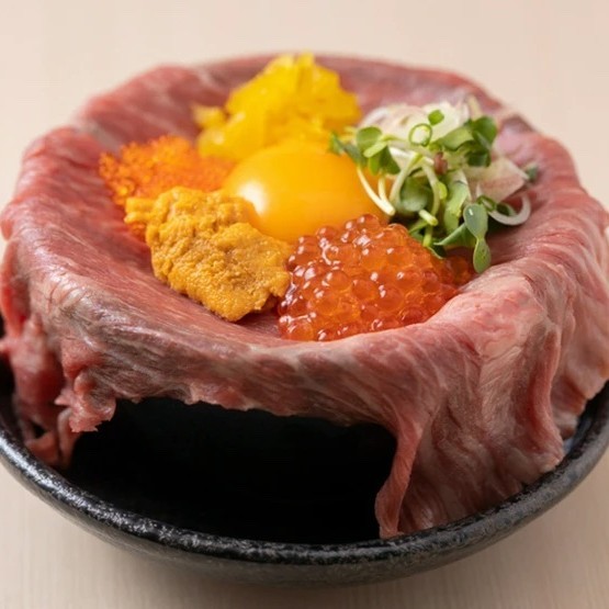 【伊達】の『牛あぶり・雲丹・いくら贅沢玉子かけご飯』