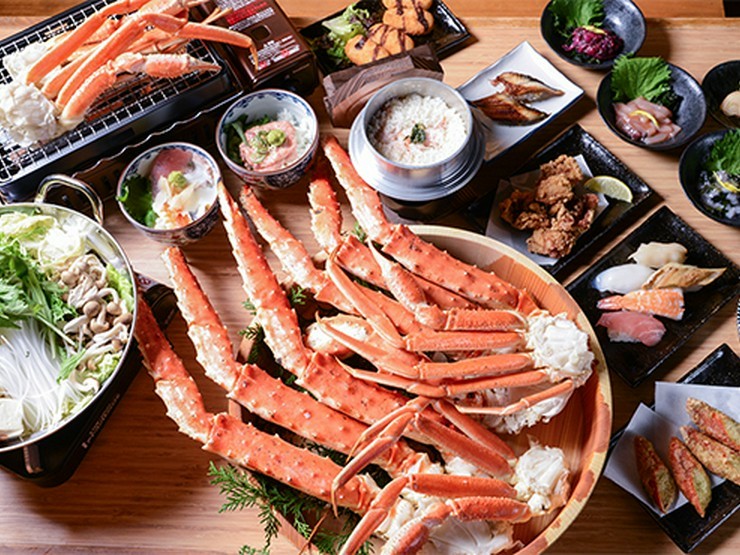 新鮮な蟹などが食べ放題『たらば蟹・本ずわい蟹・トゲズワイ蟹 食べ放題コース』