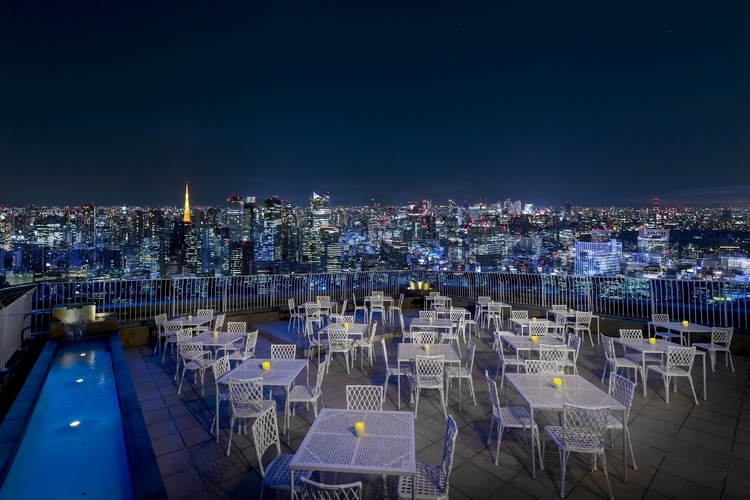 「東京タワー側テラス」からは、東京タワーと都心のきらびやかなビル群を見渡せます